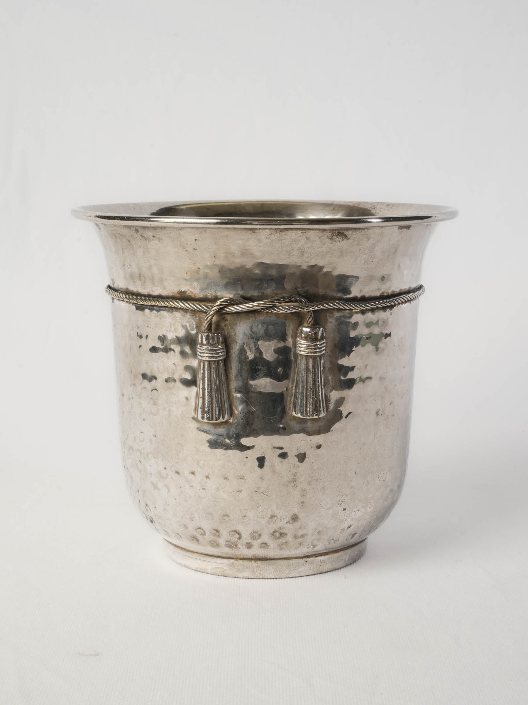 Vintage sculptural silver ice bucket