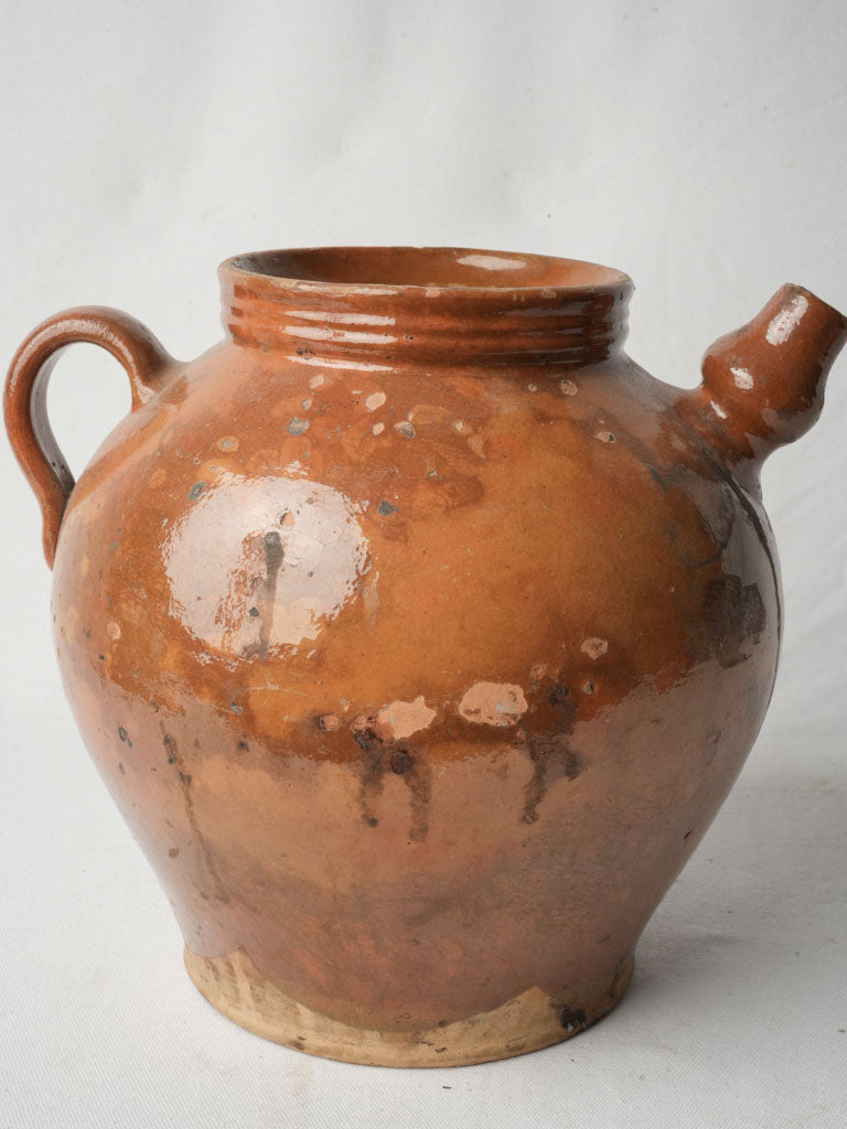 Aged rustic clay water vessel  