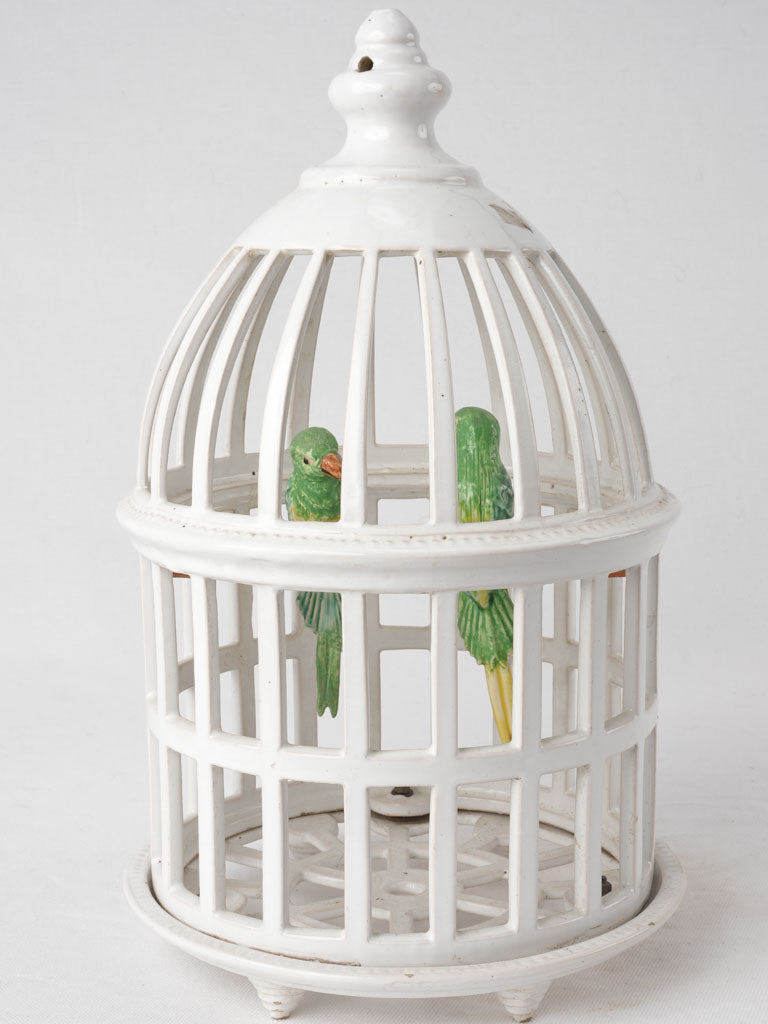 Vintage faïence birdcage - Malicorne 15¼"