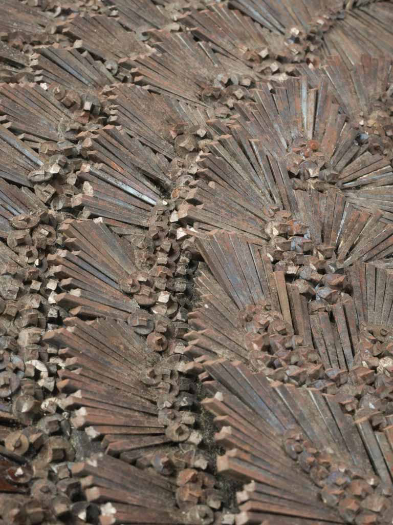 Folk Art Heraldic Eagle in Worked Nails on Wooden Panel - 20½"