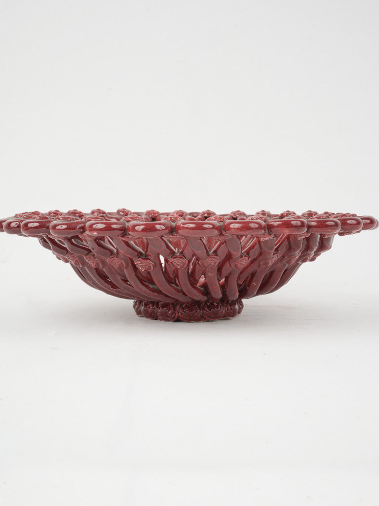 Dynamic Mid-Century Ceramic Fruit Bowl