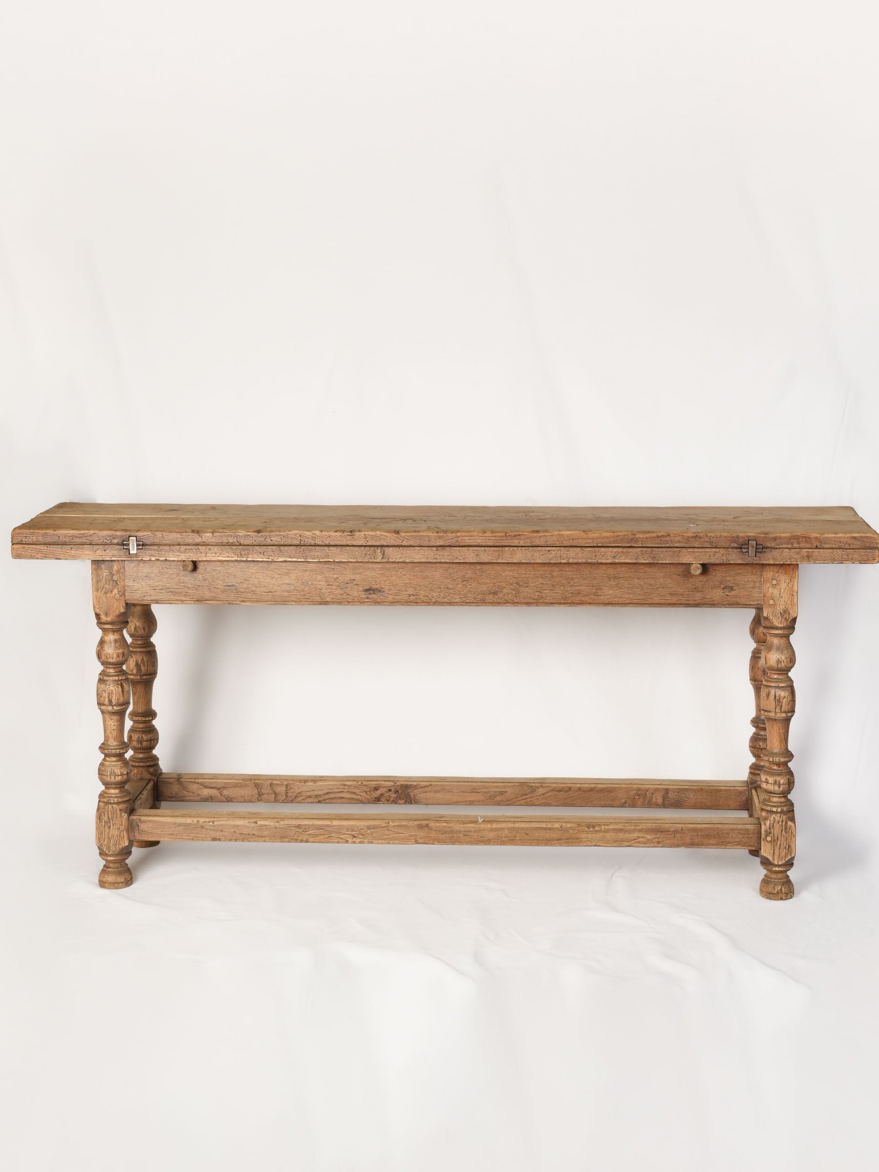 French Rustic Louis XIII Style Folding Dining Table in Oak, Late 19th Century - 70¾"