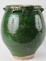 Large green olive pot - 4 handles - late 18th century - 17¾"