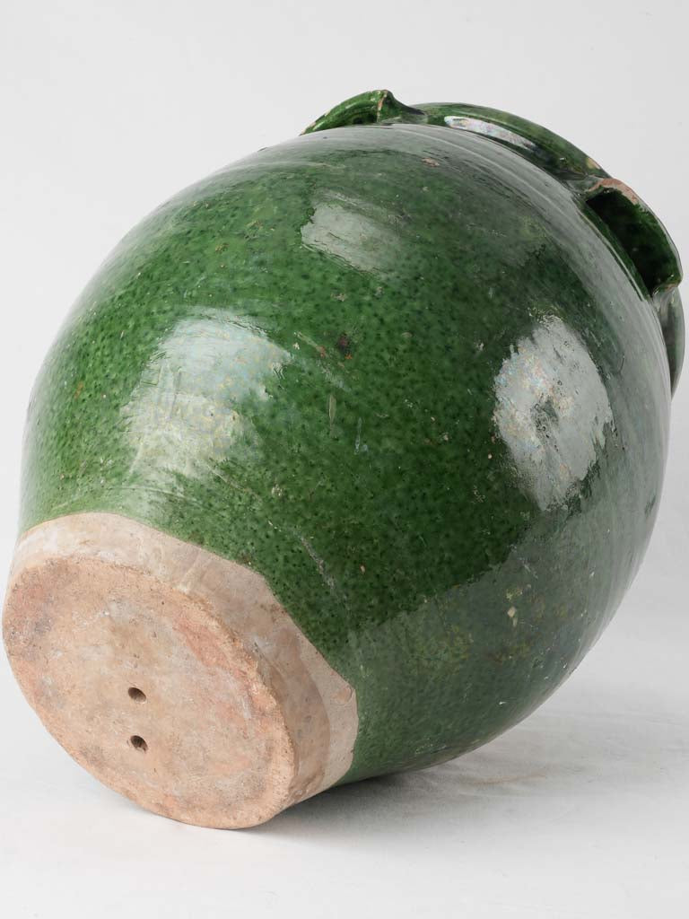 Large green olive pot - 4 handles - late 18th century - 17¾"