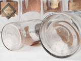 Historical French labeled glass vials