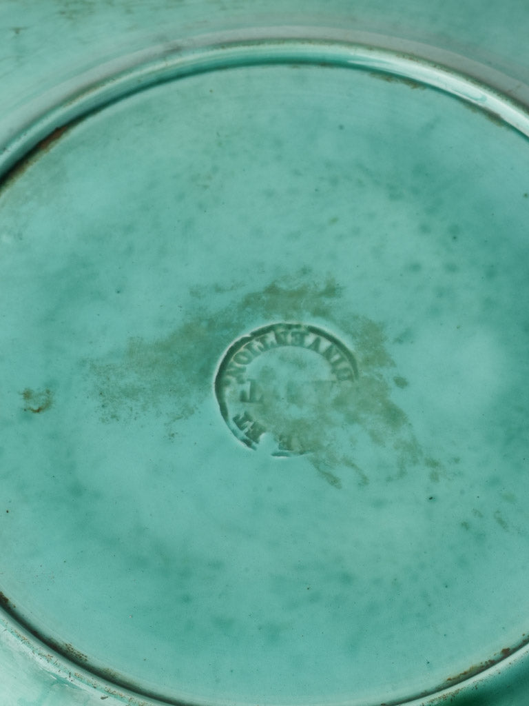 Two French Majolica Dessert Plates With Pear Relief