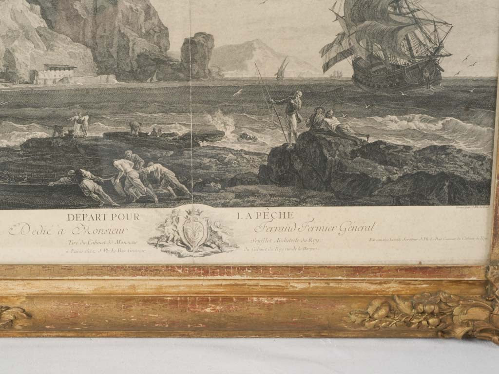 Departure for Fishing –  Engraving after Claude Joseph Vernet - 18" x 24½"