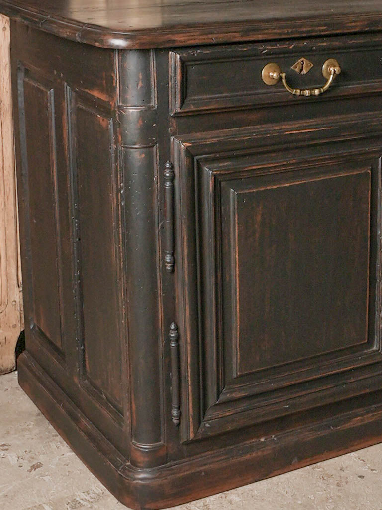 Black-patina two-door French buffet