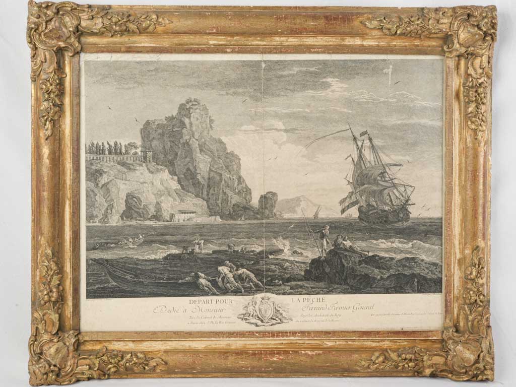 Departure for Fishing –  Engraving after Claude Joseph Vernet - 18" x 24½"