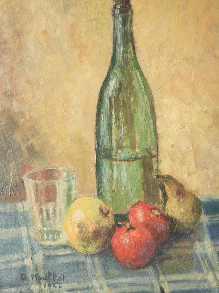 Petite French Oil On Panel Still Life w/ Bottle - 13¾" x 10¾"