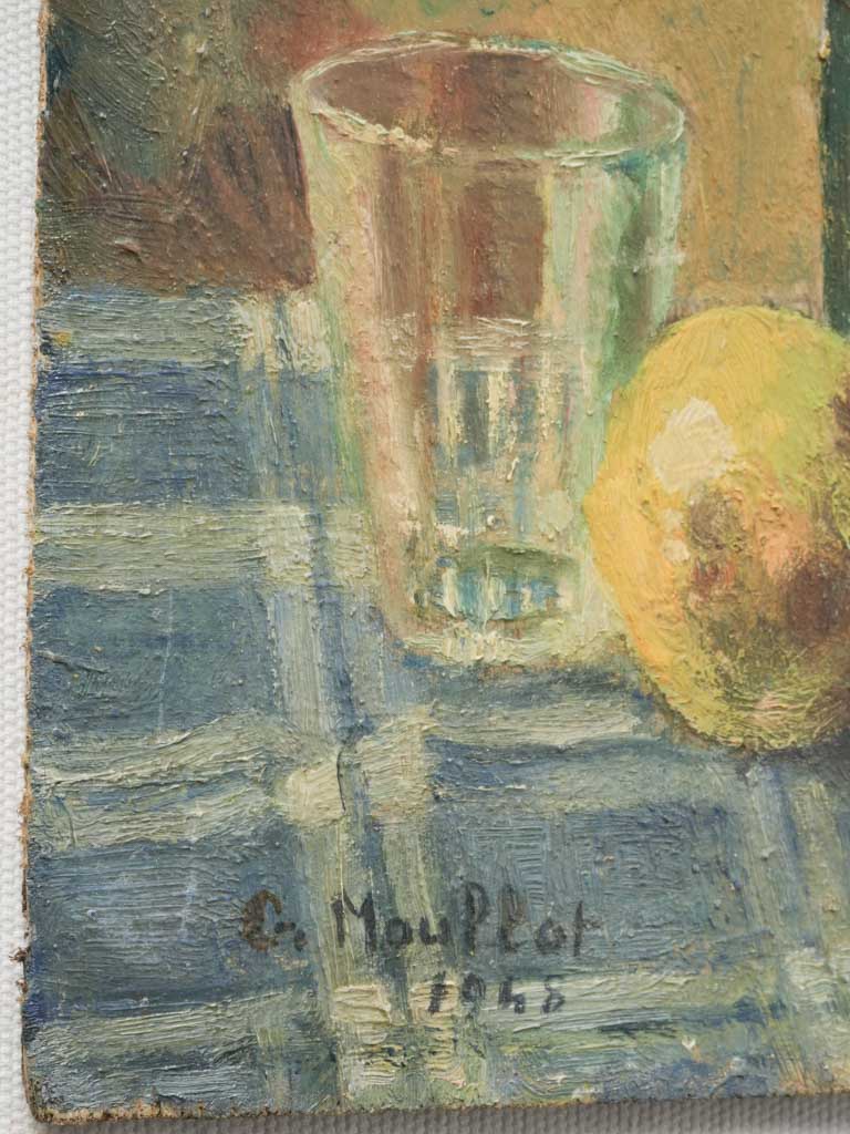 Petite French Oil On Panel Still Life w/ Bottle - 13¾" x 10¾"