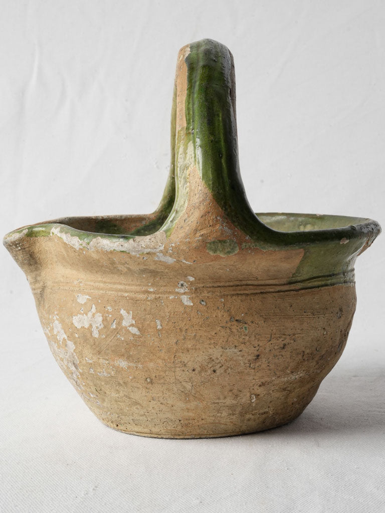 Green enamel-coated interior pot
