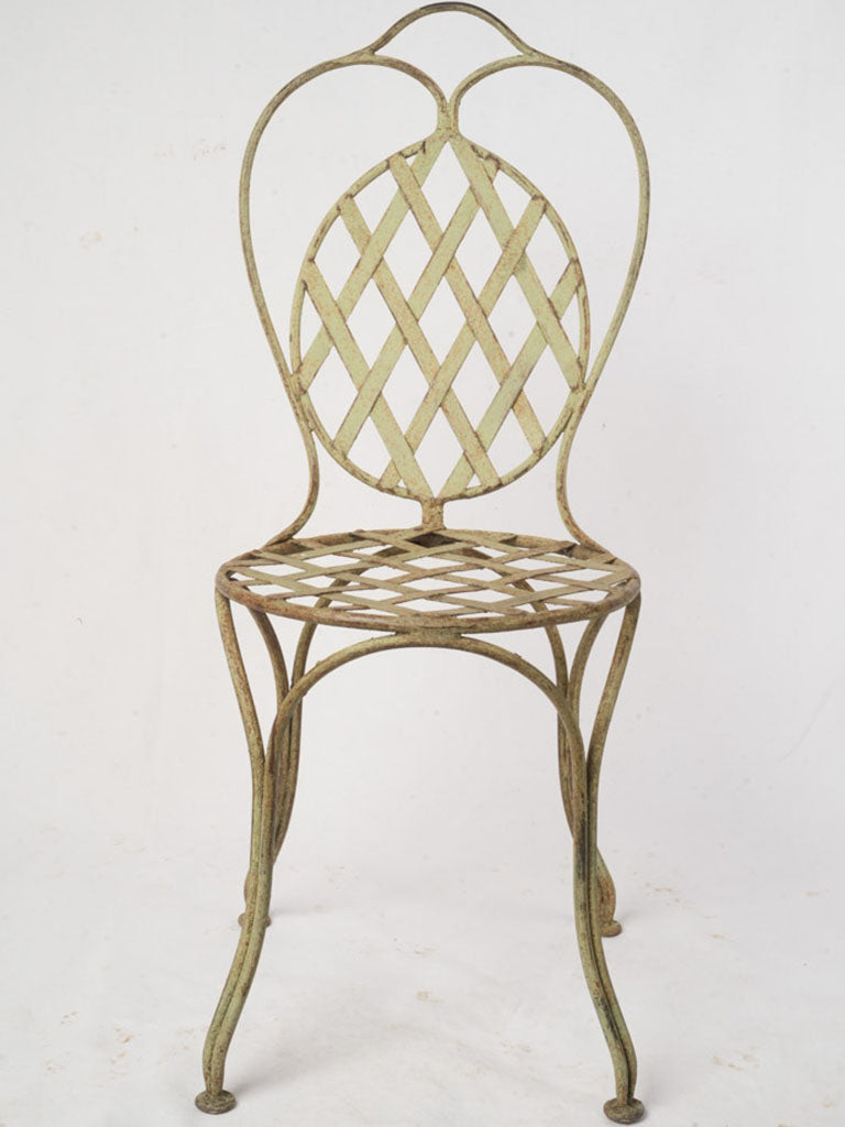 Vintage green patina garden chairs  