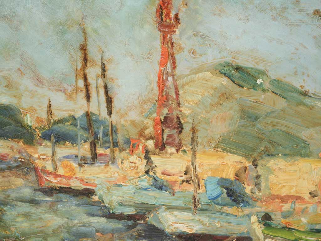 1960s Mediterranean Seascape Oil Painting by Victor Ferreri - 15" x 19¾"