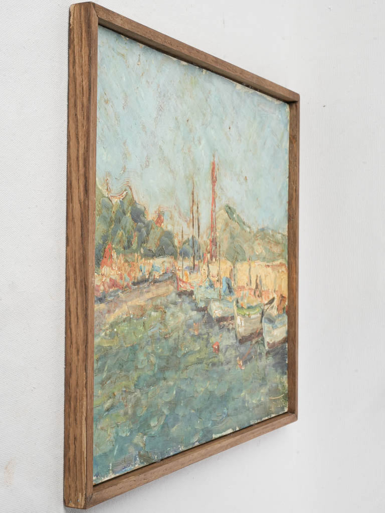 1960s Mediterranean Seascape Oil Painting by Victor Ferreri - 15" x 19¾"