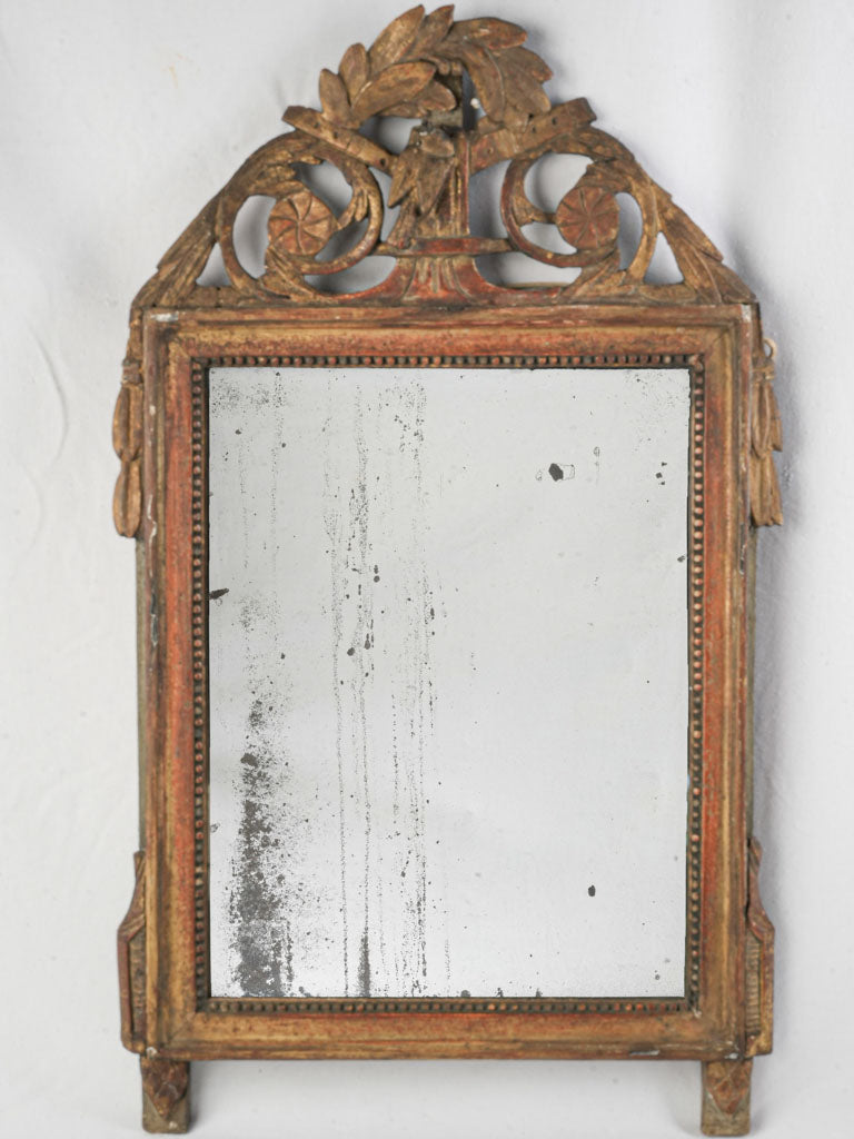 Antique gilded wood framed mirror