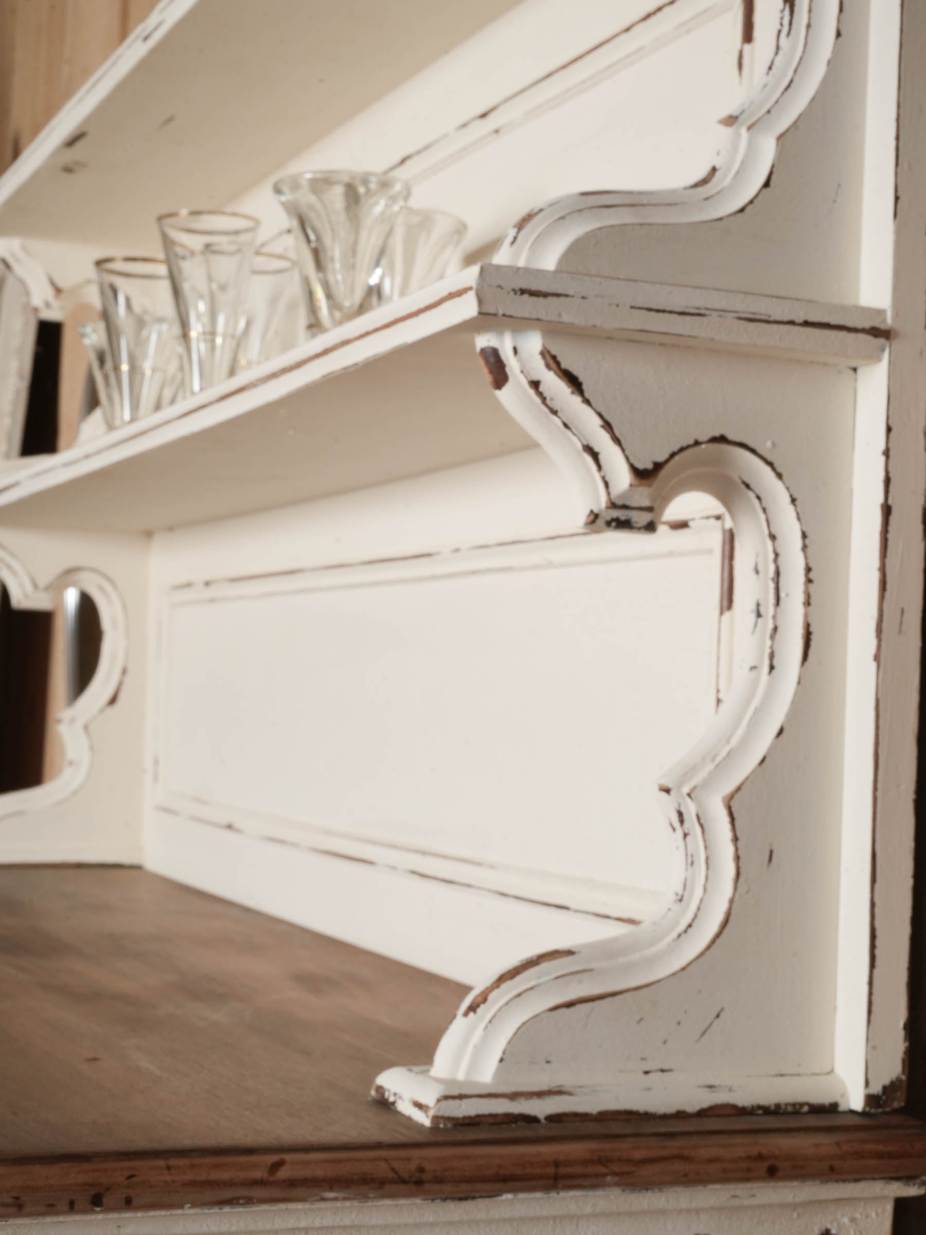French Saint-Hubert Buffet w/ Distressed Cream Finish, Early 20th Century - 78" x 51½"