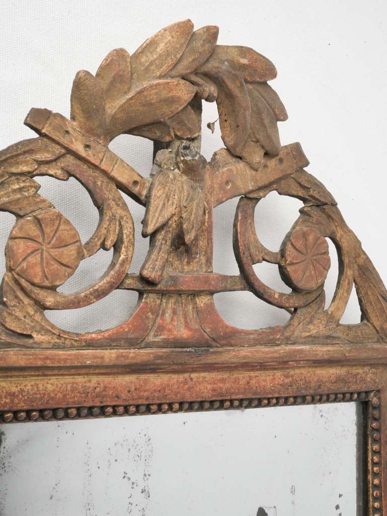 Timeworn patina antique glass mirror