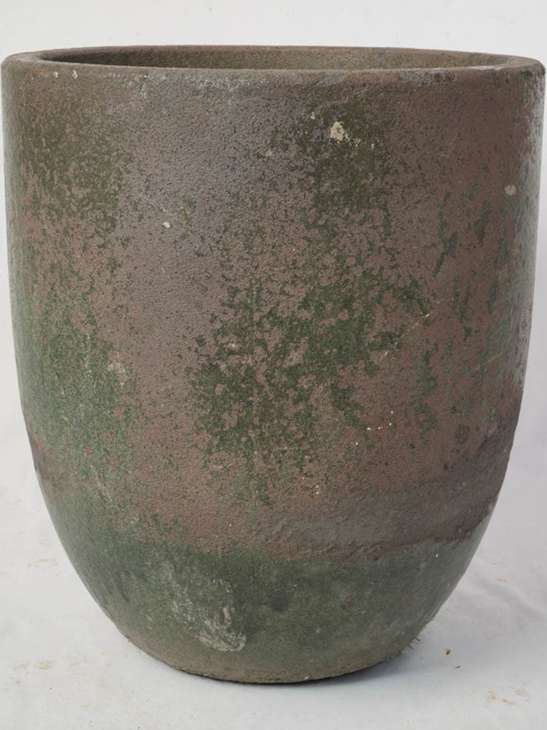 Large Mid 20th Century Industrial Crucible Planter w/ Mineral Heat Patina - 23¾"