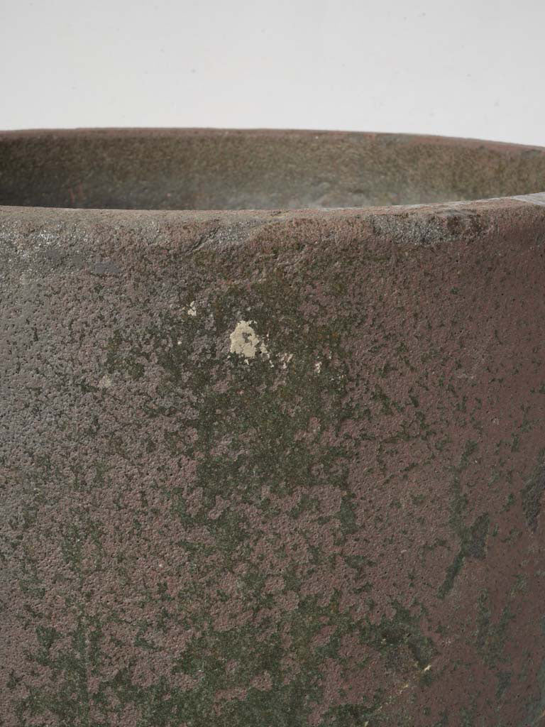 Large Mid 20th Century Industrial Crucible Planter w/ Mineral Heat Patina - 23¾"