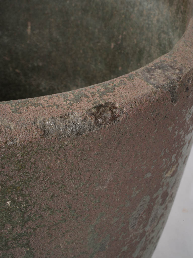 Large Mid 20th Century Industrial Crucible Planter w/ Mineral Heat Patina - 23¾"