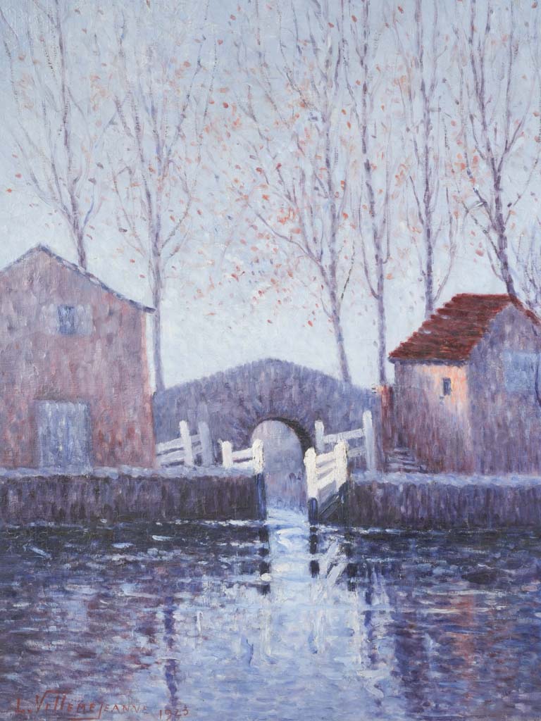 Antique luminous winter landscape.