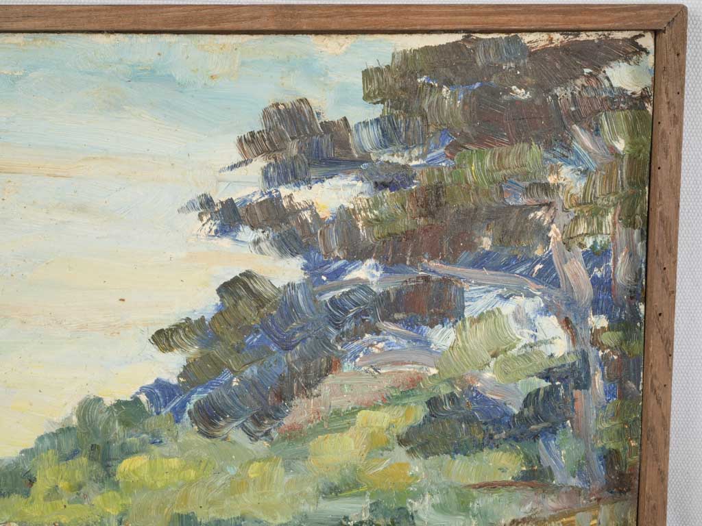 1960s French Coastal Scene Oil Painting By Victor Ferreri - 15¾" x 19"