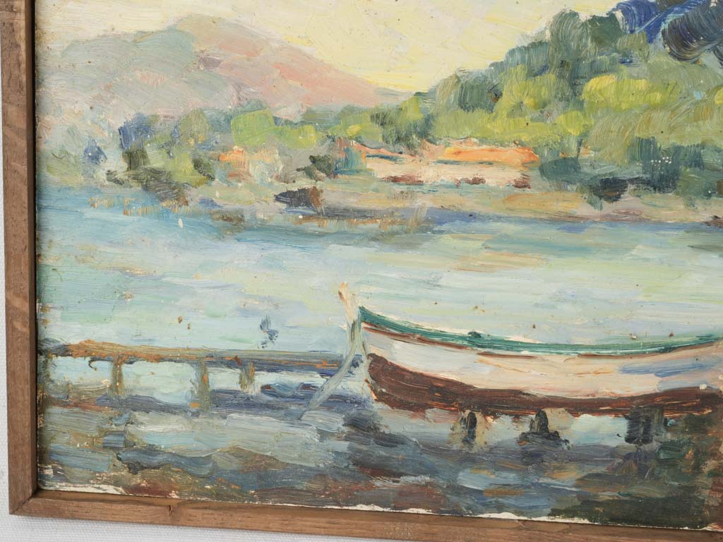 1960s French Coastal Scene Oil Painting By Victor Ferreri - 15¾" x 19"