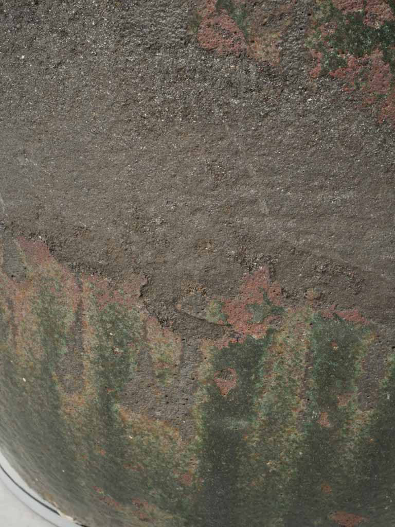 Large Mid 20th Century Industrial Crucible Planter w/ Mineral Heat Patina - 23¾"