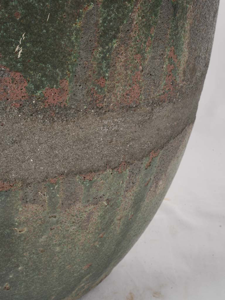 Large Mid 20th Century Industrial Crucible Planter w/ Mineral Heat Patina - 23¾"