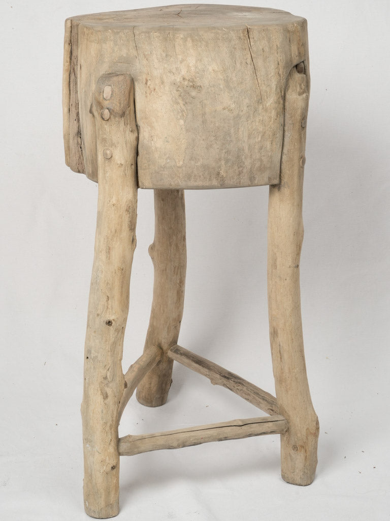 Rustic driftwood pedestal table