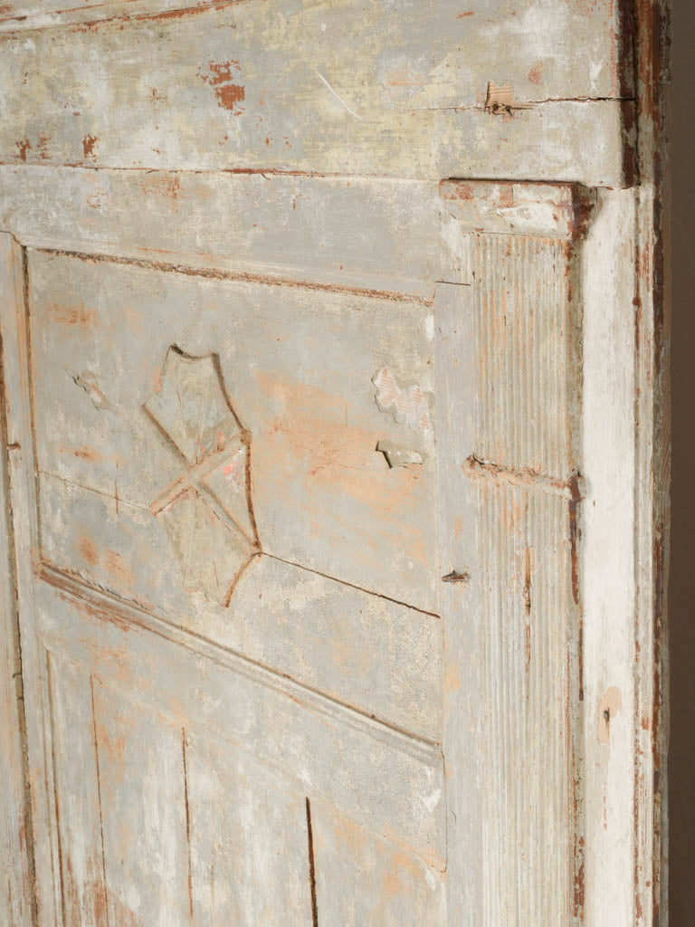 Rustic gray Louis XVI trumeau boiserie