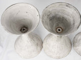 Set of 4 Willy Guhl Diabolo hourglass diabolo planters - 25¼"