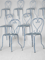 Antique heart-back Provence-blue chairs