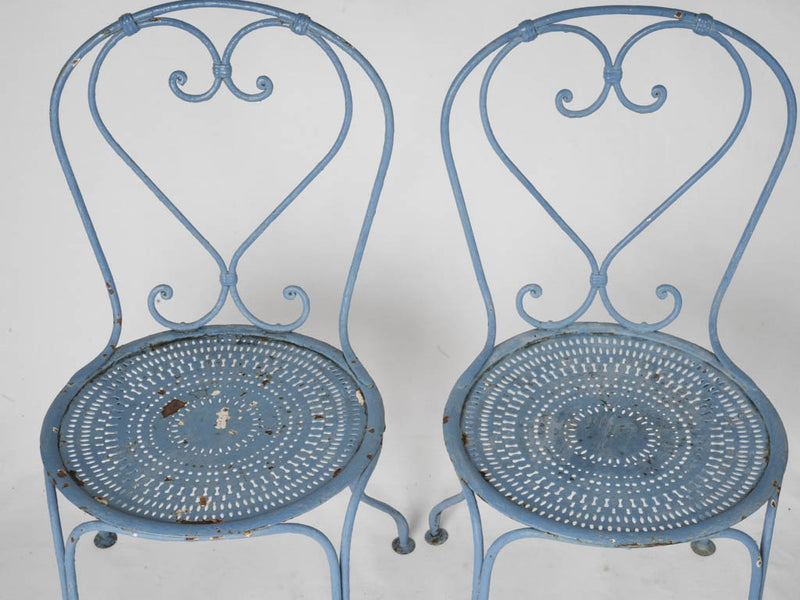Historic blue French countryside chairs