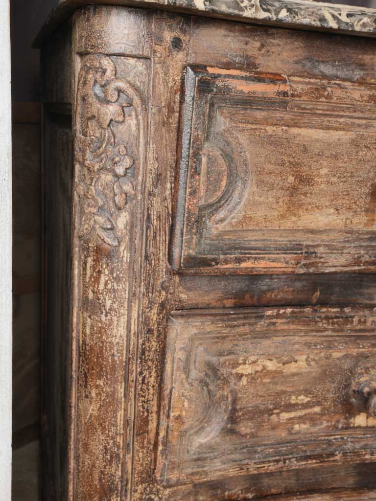 Ornate Louis XV-period walnut commode