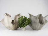 Pair of Willy Guhl handkerchief/ mouchoir planters - large