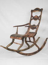 Antique European rocking chair w/ rustic painted patina