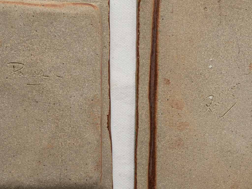 Artful stoneware trays with glaze  