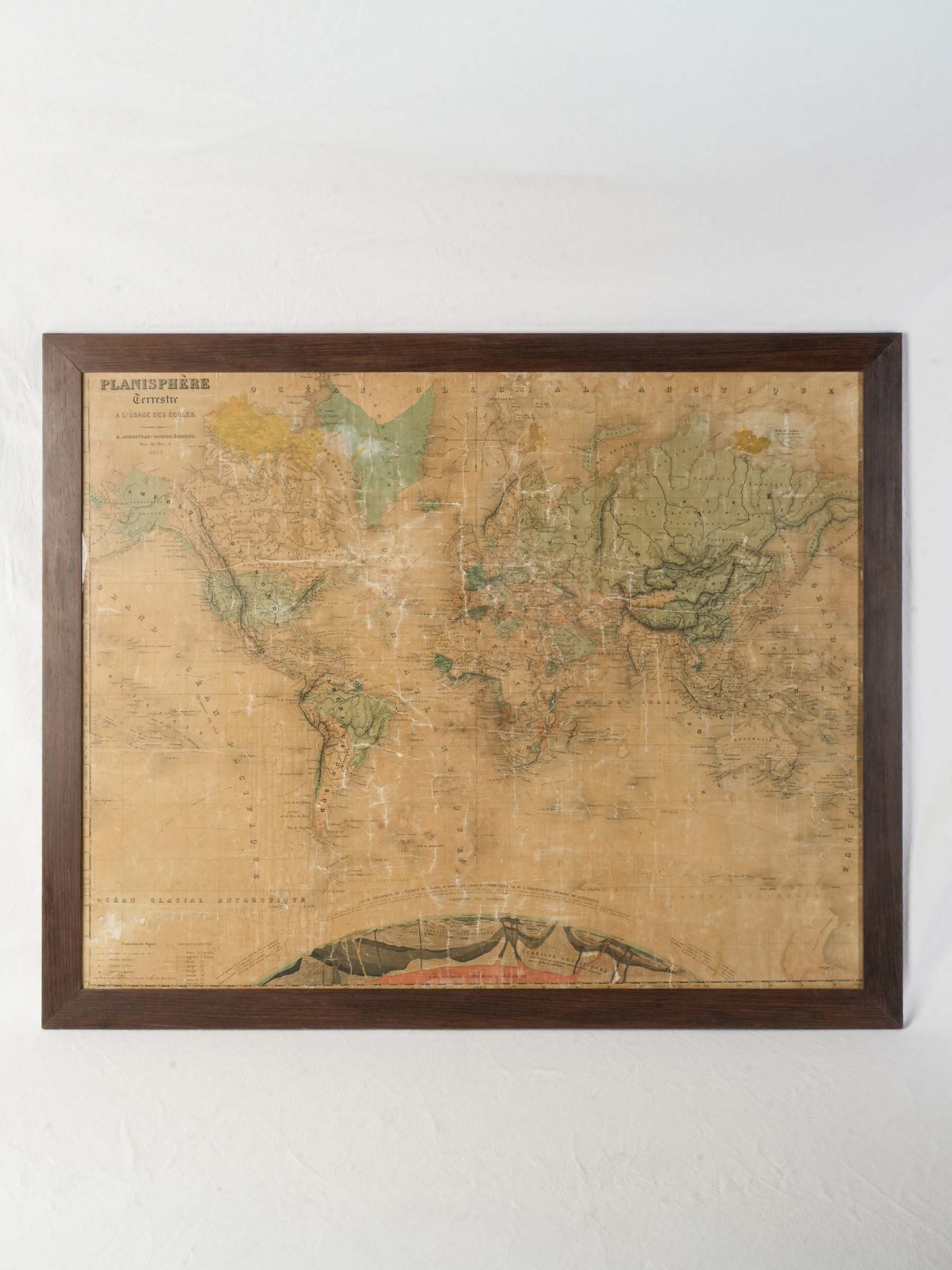 Richly atmospheric antique world map