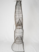 Intricate wirework French fish trap antique