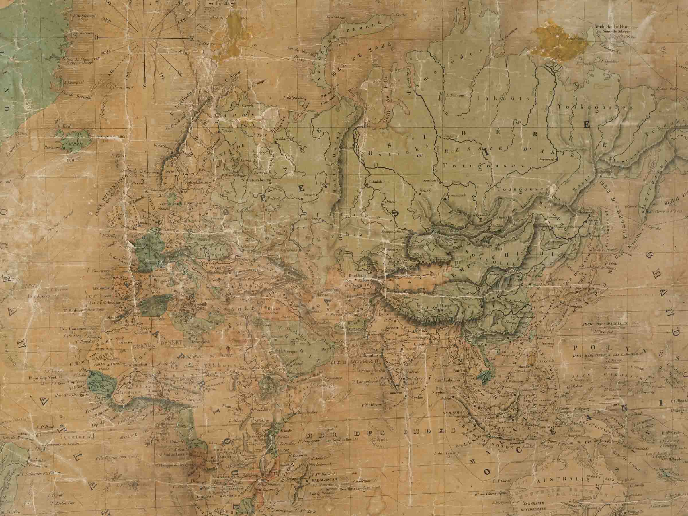 Elegant antique geological diagram map