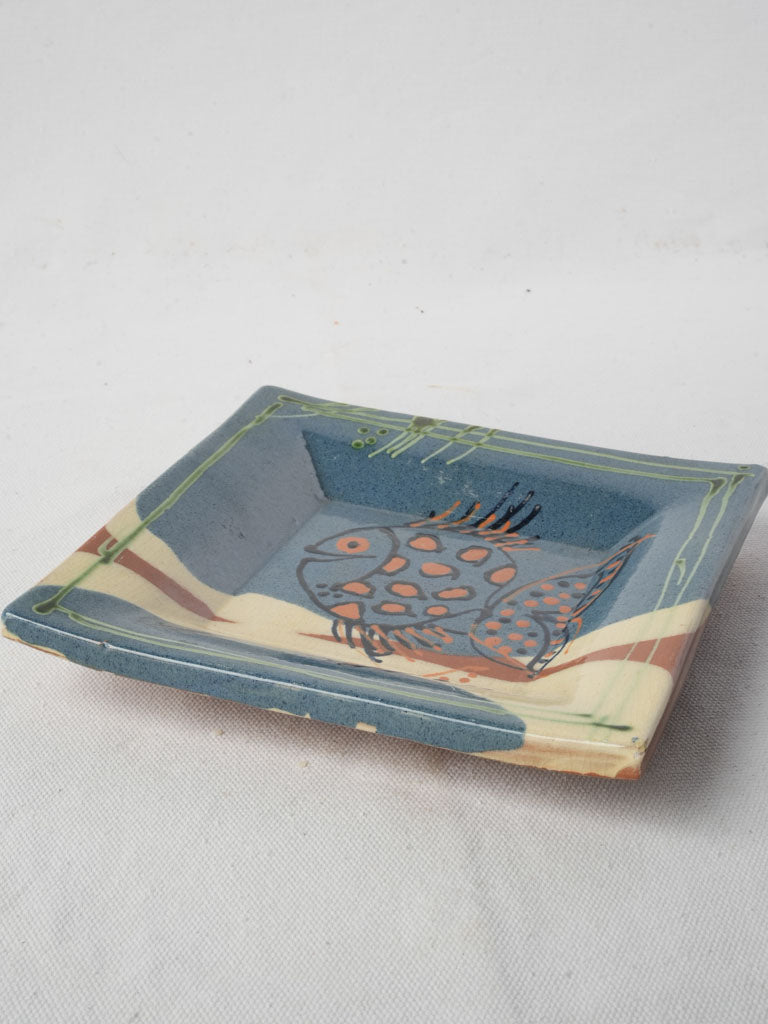 Handcrafted colorful ceramic plate  