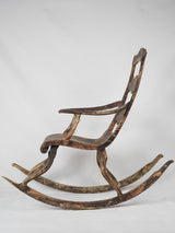 Weathered European wooden rocking chair