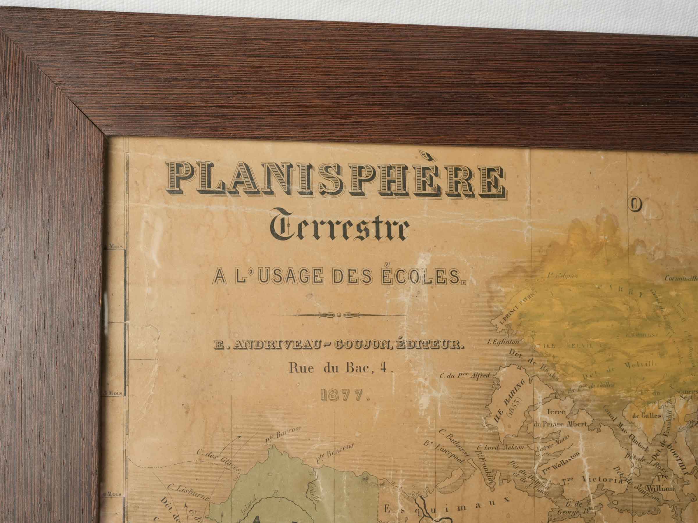 Authentic aged lithographed map