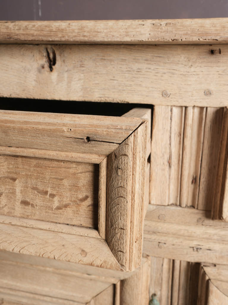 Handcrafted French panelled oak enfilade