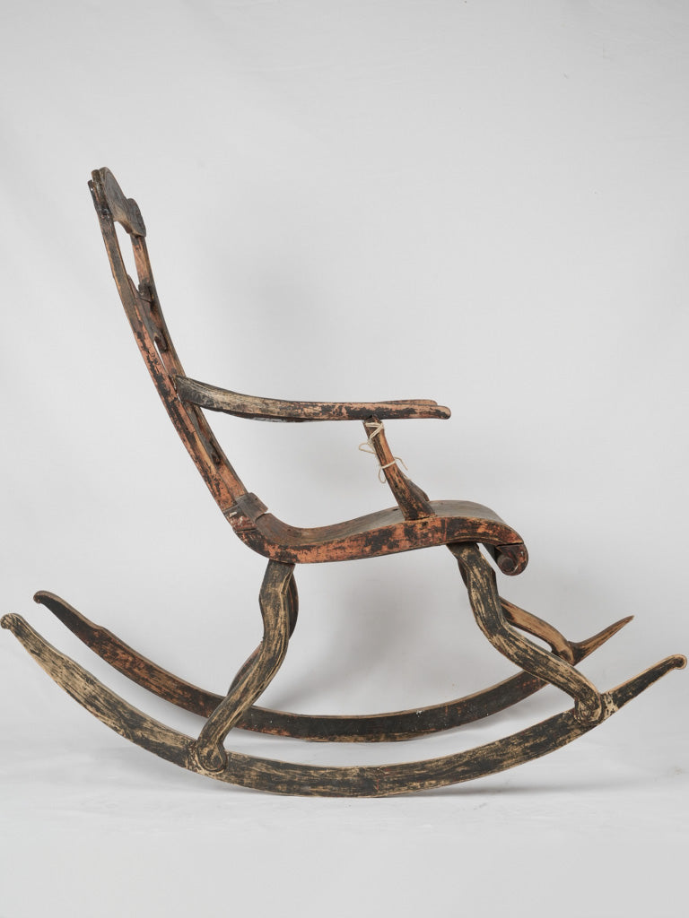 Traditional European wooden rocking chair