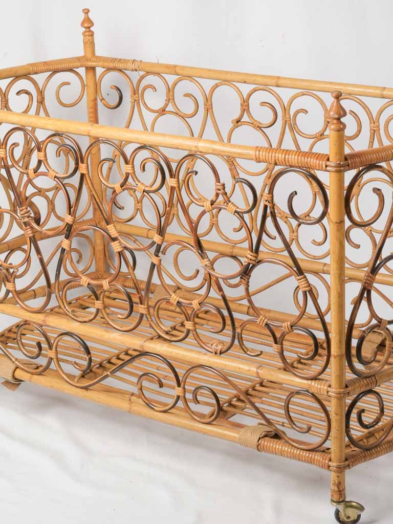 Textured vintage cane cradle  