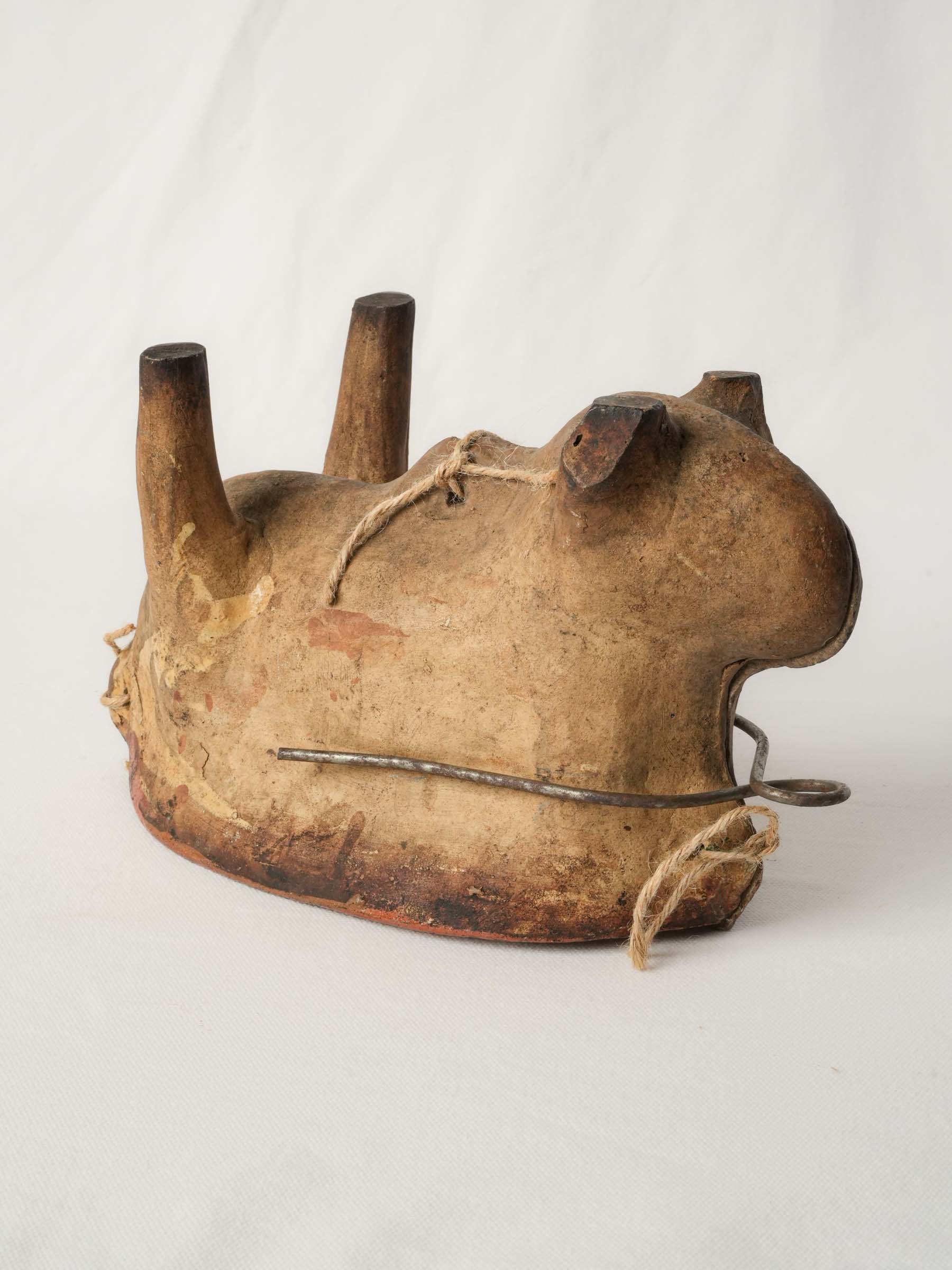 Antique Alsatian Terracotta Easter Lamb Cake Mold, Early 20th Century - 6¾"x 11¾"