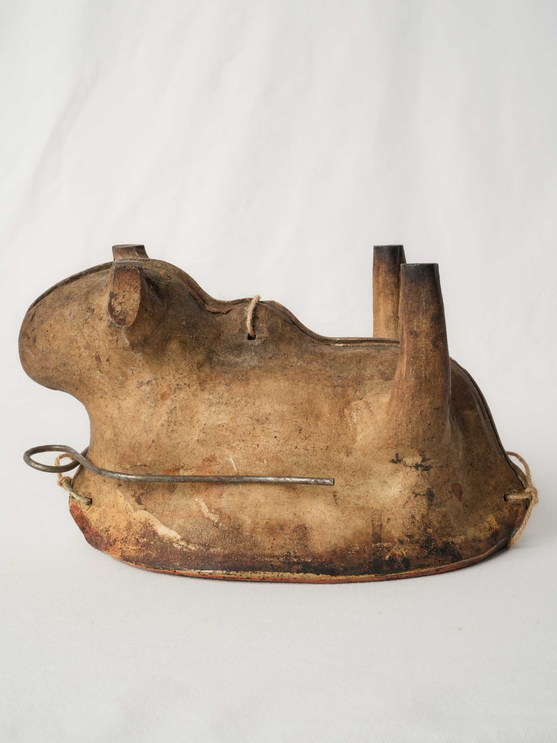 Antique Alsatian Terracotta Easter Lamb Cake Mold, Early 20th Century - 6¾"x 11¾"